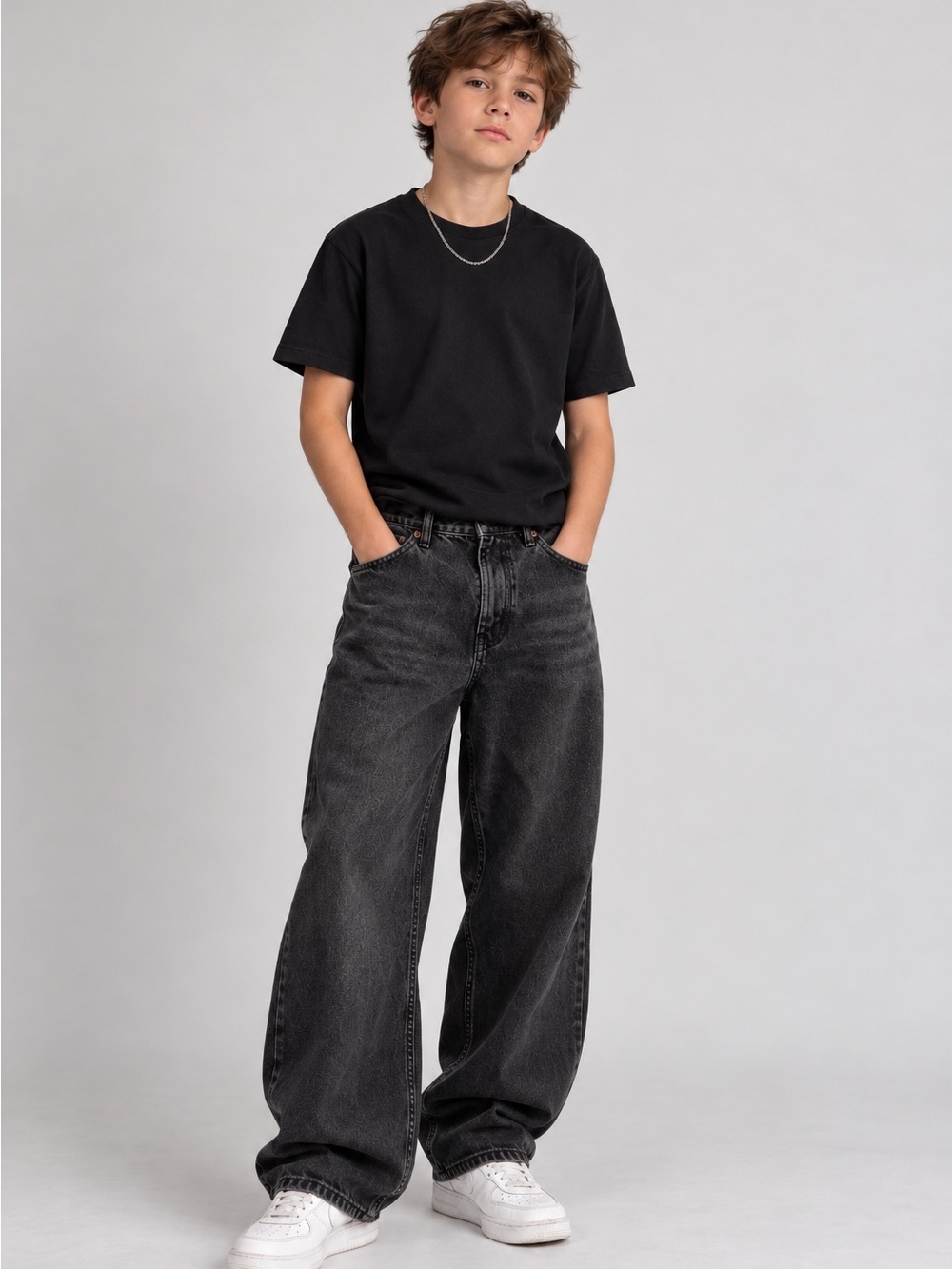 RSQ Boys Extra Baggy Jeans Size 14 Washed Black Y2K Skate